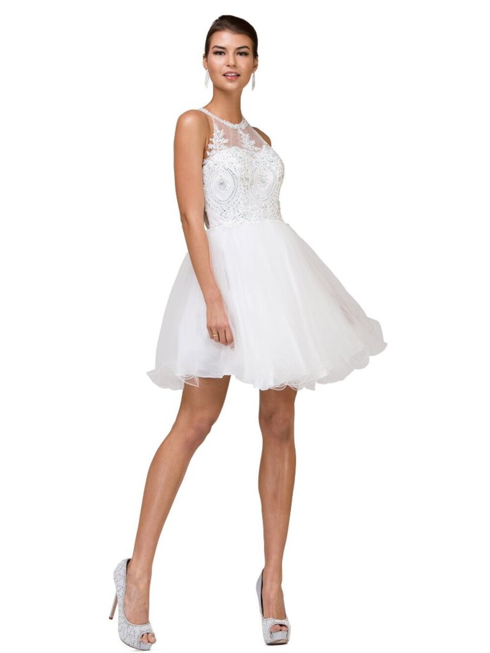 NEW OFF-WHITE Evening Gown Floor Length Formal Elegant Stunning 2156